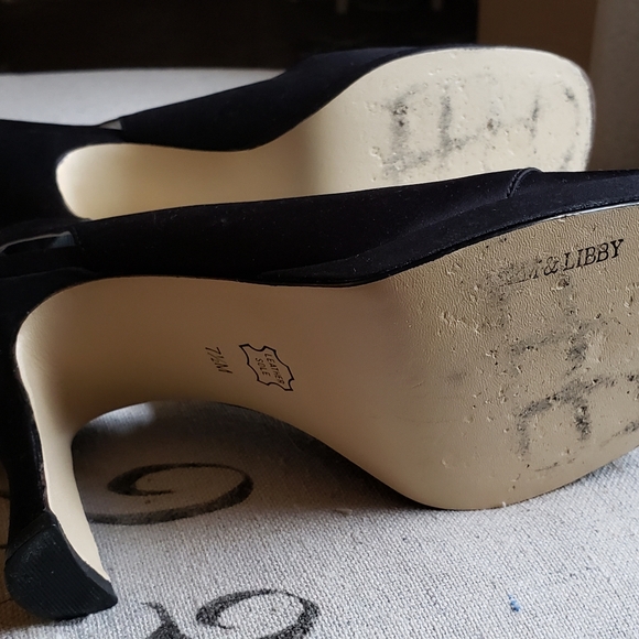 Sam and Libby black open toe slingback heels 7.5 - Picture 5 of 7